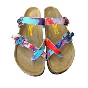 NWOT Viking Tofino Colorful Marbled Sandals-US size 9, Euro Size 40